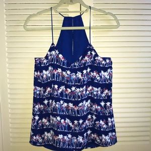 Express Reversible V-Neck Cami-Coconut trees print